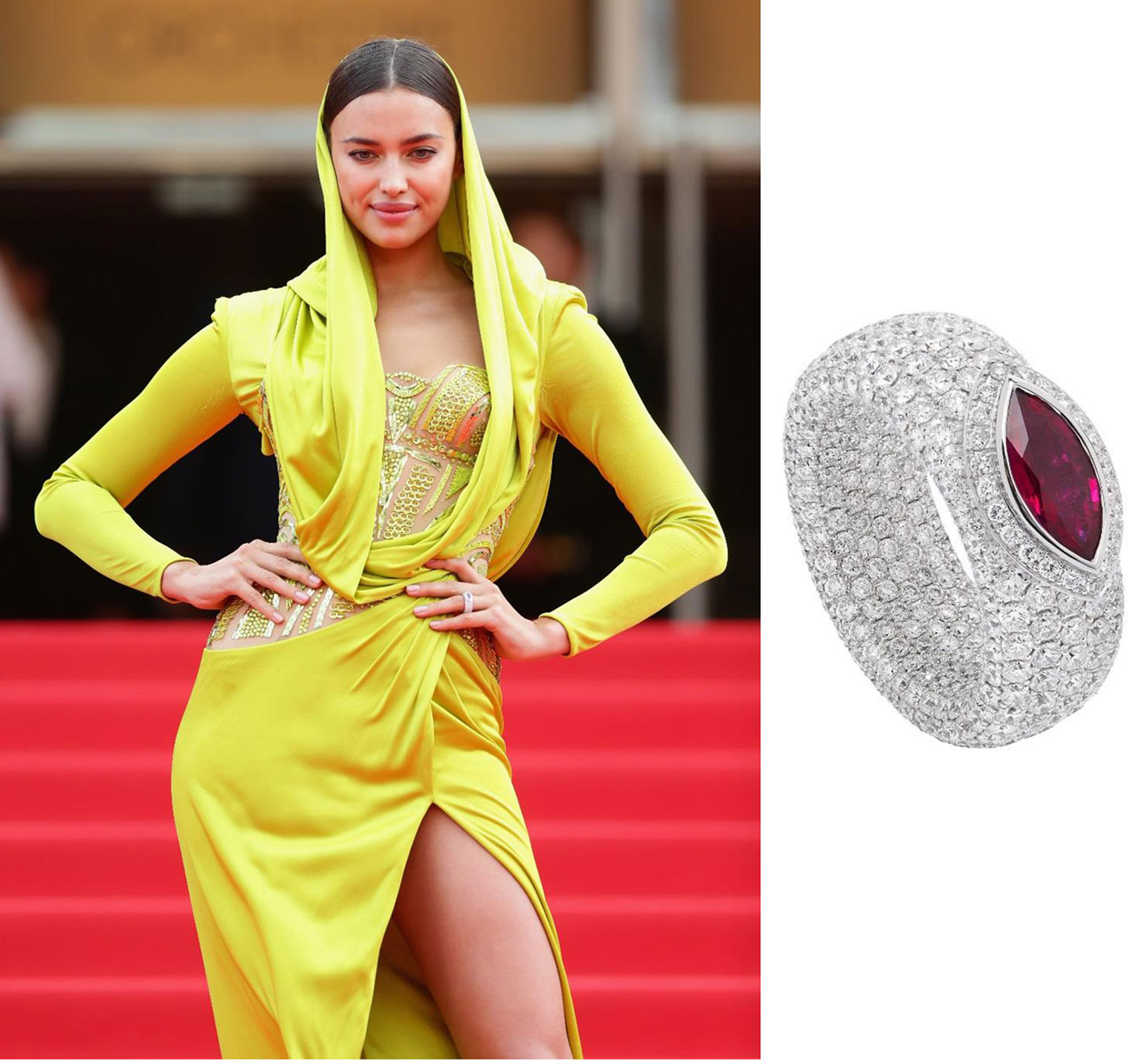 Irina Shayk wearing AVAKIAN